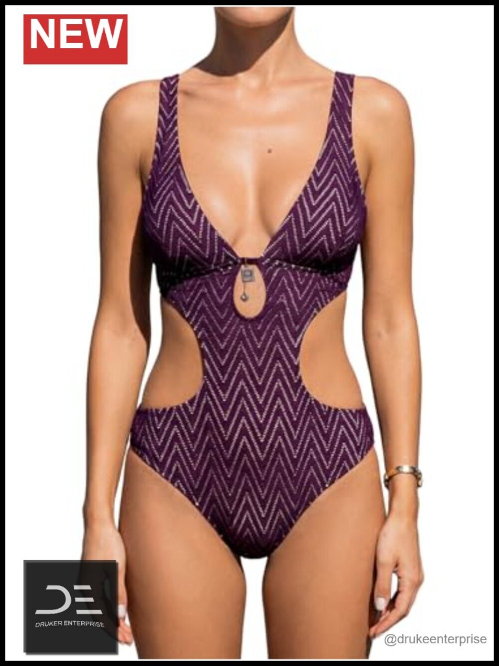 Monokini Swimsuit Plunge V Neck Bathing Suit
